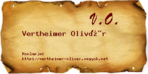 Vertheimer Olivér névjegykártya